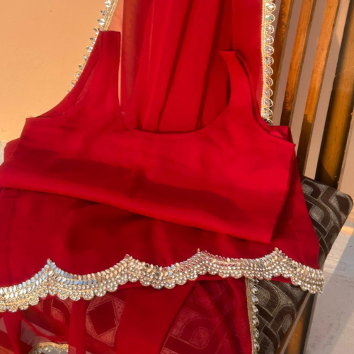 Ruby Red Georgette Dupatta (4)